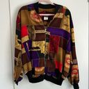 Vintage Patterned Bomber Jacket Full Zip Size Large Photo 0