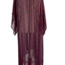 Band of Gypsies  Women Size Small Medium Cover Up Bohemian Maroon Sheer 7-364P Photo 2