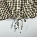 Madewell Seersucker Textured Button Up Green Plaid Tie Bottom Top Large L Photo 5