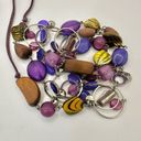 Coldwater Creek  purple and abalone beaded long necklace Photo 1