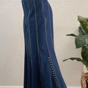 Vintage Y2K Studded Denim Pleated Long Midi Skirt Size 4 Photo 1