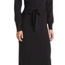 Chelsea28  Belted Long Sleeve V-Neck V-Back Sweater Dress in Black Sz XS NWT Photo 0