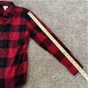 st. john's bay  Womens Medium Red Buffalo Checker Plaid Cotton Button Down Flannel Photo 4