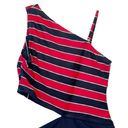 Michael Kors  Nautical Striped One Shoulder Cut Out One Piece Swimsuit Size 14 Photo 5