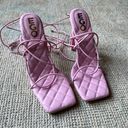 EGO NWOT  Light Pink Lace Up Square Toe Heels | 7.5 Photo 0