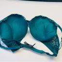 Victoria's Secret  Bombshell Plunge Super Push Up Bra Lace 38C add 2 Cups Green Photo 2
