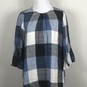 Ro & De Ro De Top Blue Plaid Bow Back Blouse Photo 2