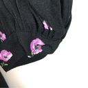 Equipment  Alexandria Black Purple Floral Dress Long Sleeve V Neck Knee Length 8 Photo 3