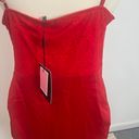 Pretty Little Thing Red Strappy Satin Gathered Midi Dress in Red Photo 10