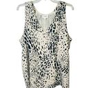 Everly  Black & White Leopard Print Sleeveless Top Tank Lined Women Size XL Photo 0