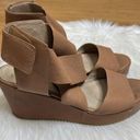 Eileen Fisher  Whimsy Wedge Sandals Womens 9.5 Tan Leather Strappy Platform Photo 0