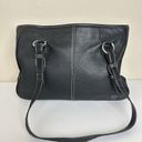 The Sak  Black Pebbled Leather Shoulder Bag Purse Double Straps Medium Tote Photo 1