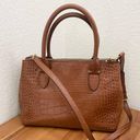 Ralph Lauren LAUREN  Lanesborough Bourbon 100% Cow Leather Embossed Croc Satchel Photo 3