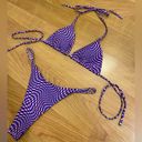 SheIn  Pink & Purple Checkered Triangle Bikini Set Photo 1