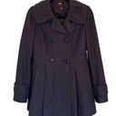 Miss Sixty  Women’s Wool Double Breasted Dark Gray Pleated Pea Coat Size Small Photo 0