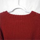 NWT: Poof! Apparel Rust Chenille Cable Knit V-Neck Sweater Photo 1