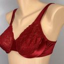 Vassarette Vintage  Bra Size 34C Second Skin Satin Red Lace Underwire 75-014 Photo 0