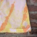 DKNY  Custom Tie Dye Orange Yellow Mini Denim Jean Skirt Women's Size 8 Photo 1