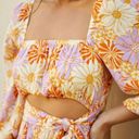 l*space L  Rosita Cutout Swimsuit Coverup Mini Dress Wavy Daisy Floral Medium $180 Photo 1