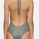 Tavik swim Hannah One Piece Swimsuit in Glossy Pique Cove Grey Slot Seam NWT Photo 3