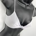 Naked Wardrobe  Swim White Knotted Bikini Top NEW Womens Sz L Style SW1050T Photo 2