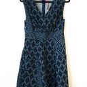 Tracy Reese Plenty by  Blue Patterned Denim Fit & Flare Dress Size 4 Photo 0