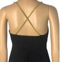 City Triangles  Black Empire Waist Gold Rope Strap Pleated Fit Flare Mini Dress S Photo 1