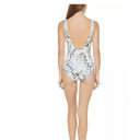 DKNY  SPLASH Peek-a-boo Twist Cutout White & Grey One-Piece Swimsuit US 14 NWT Photo 3