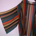 Band of Gypsies  XL Sheer Cardigan Striped Open Front Swim Cover Kimono Photo 1