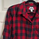 L.L.Bean Women’s  Long Sleeve Button Down Relaxed Shirt Red Black Plaid Sz Large Photo 1