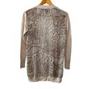 89th and Madison  Light Beige & Snakeskin Print Cardigan—Size Small Photo 1