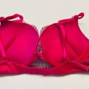 Victoria's Secret  Bombshell Plunge Super Push Up Bra Lace 36A add 2 Cups Pink Photo 5