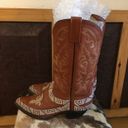 Ladies Vintage Rudel stitched leather western boot Brown Size 7.5 Photo 1