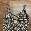 Michael Kors  Shirred Keyhole Tankini Swim Top Women Size 4 Small Chocolate Brown Photo 3