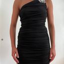 One Shoulder Black Mini Dress Size M Photo 0