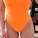 Nike NWOT  HydraStrong Lace Up Tie Back One Piece Swimsuit - Neon Orange - 28 Photo 2