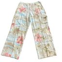 Tommy Bahama  women’s linen cargo pants Size 8 Pastel floral Wide leg Flowy Beach Photo 0