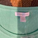 New York & Co. NWT Aqua Green Ribbed Short Sleeve Sweater Size Medium Photo 3