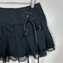 Dolls Kill  Widow SONG OF SADNESS PLEATED SKIRT Medium Lace Goth Witchy Black Photo 2