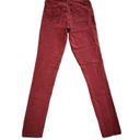 Dear John  Velvet Jeans Women Sz 27 Giselle High Waist Skinny Pants Dark Red #N11 Photo 1