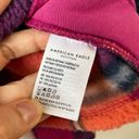 American Eagle  Plaid Crop Teddy Sherpa Fleece Jacket M Photo 6