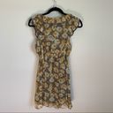 Pretty Good  Gray and Yellow Floral Ruffle Dress Women's Medium Photo 6