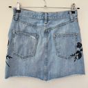 Rag and Bone  Dive Denim Floral Embroidered Distressed Mini Skirt Light Wash Photo 7