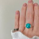 Boutique Southwestern Blue Turquoise Silver Ring “Norma” 7.5 Cowgirl Maximalist Photo 10