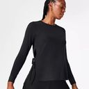 Sweaty Betty  | Tie Side Yoga Long Sleeve Top in black size 4-6 Photo 0