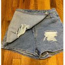 SheIn Y2K Grunge Blue Distressed Jean Denim Shorts Mini Skort Women’s Size XS Photo 7