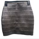 EXPRESS  Silver Metallic Bandage Mini Skirt Photo 2