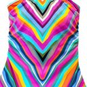 Trina Turk NWT  Louvre Striped High-Neck Reversible One-Piece Swimsuit Size 10 Photo 5