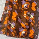 Retro Cejon Brown & Orange Floral Rectangle Neck Scarf Photo 6