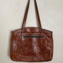 Patricia Nash  Poppy Tooled Brown Leather Tote Bag Photo 0